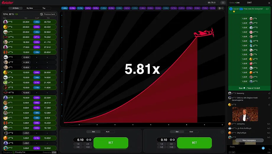 Player winning big on real money Aviator online casino round